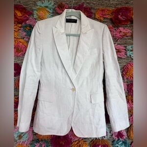 Equipment Femme white linen blazer sz 6
